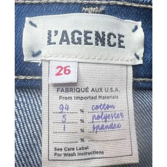 L'Agence El Matador French Slim in Fremont Gold Glitter Coated Ankle Jeans NWt S - Picture 6 of 8